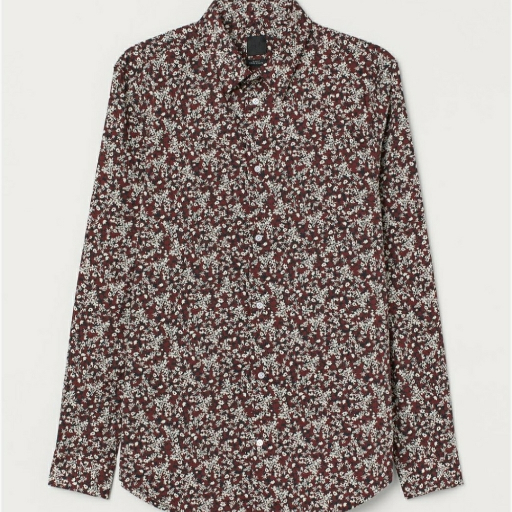 Slim fit stretch button up dress shirt.